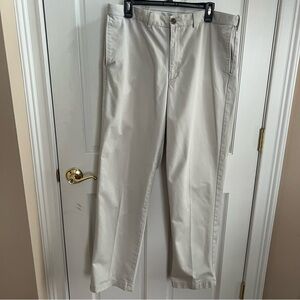 Mens LANDS’END Traditional Fir Adjustable Waistband Khaki Pants Size 38